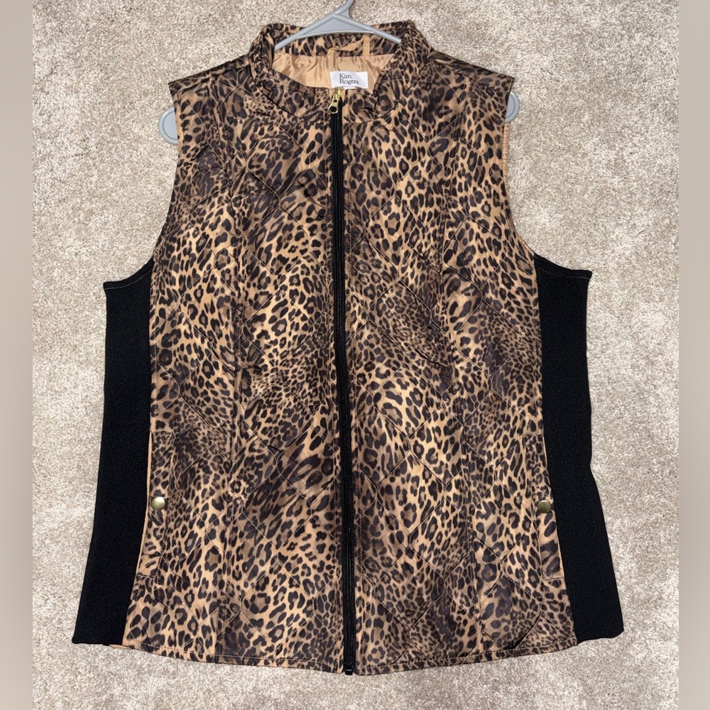 Leopard Print Zip-Up Vest